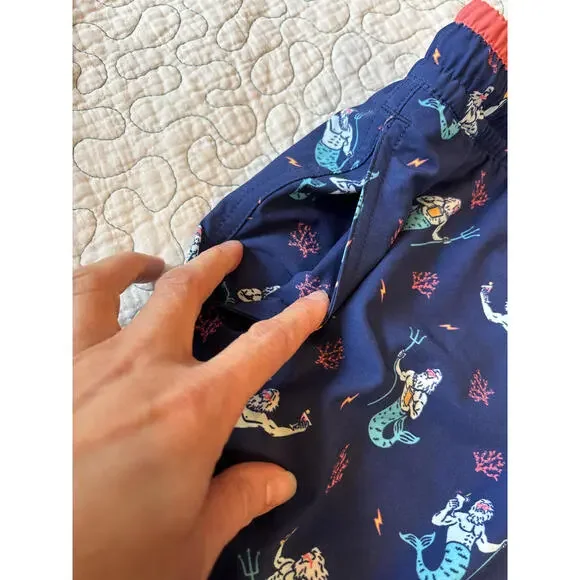 Chubbies Men's‎ Navy Blue Swim Trunks with Merman Print Size Medium #498 NWOT - Picture 4 of 6